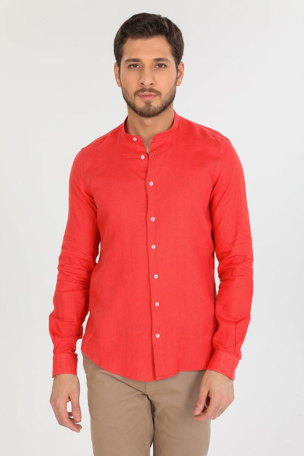 Caravaggio Essentials Linen Man Shirt Red