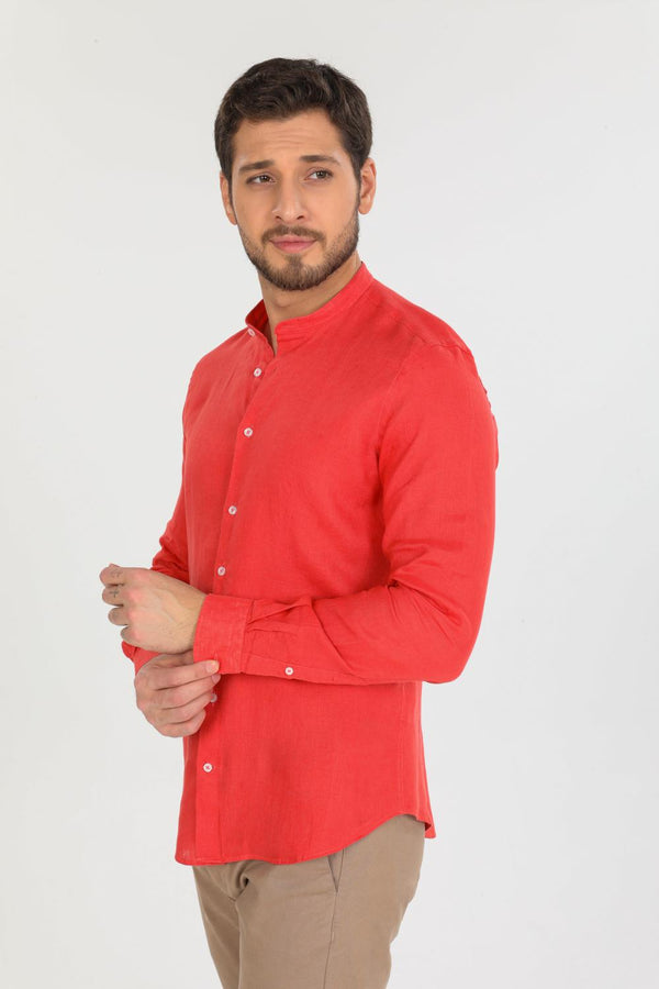 Caravaggio Essentials Linen Man Shirt Red