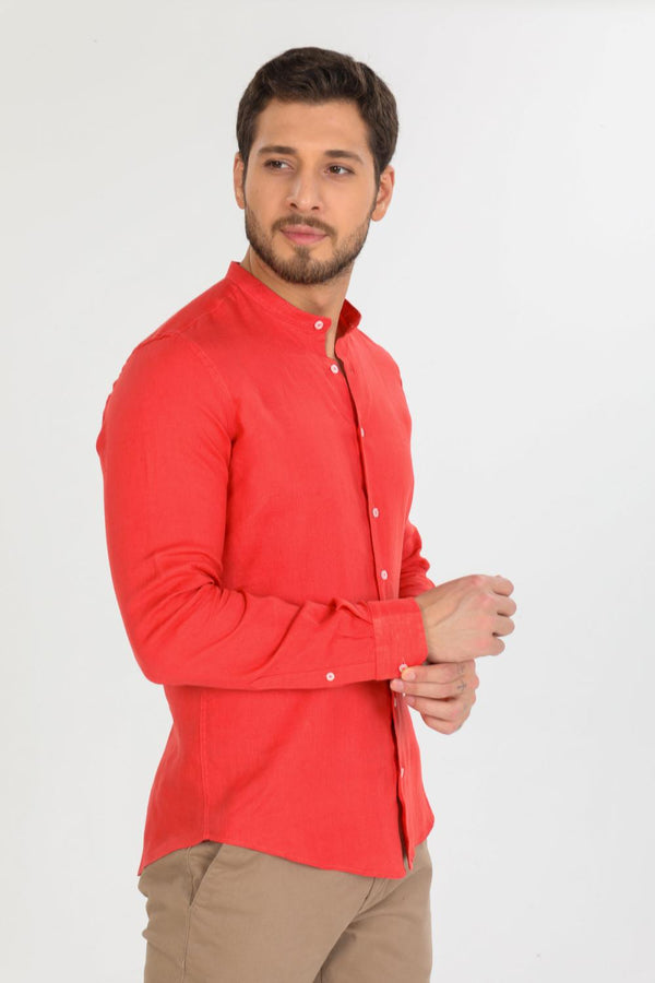 Caravaggio Essentials Linen Man Shirt Red