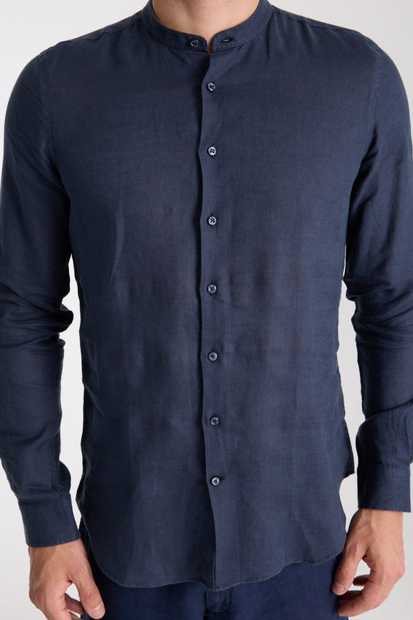 Caravaggio Essential Herren Hemd Leinen Blau