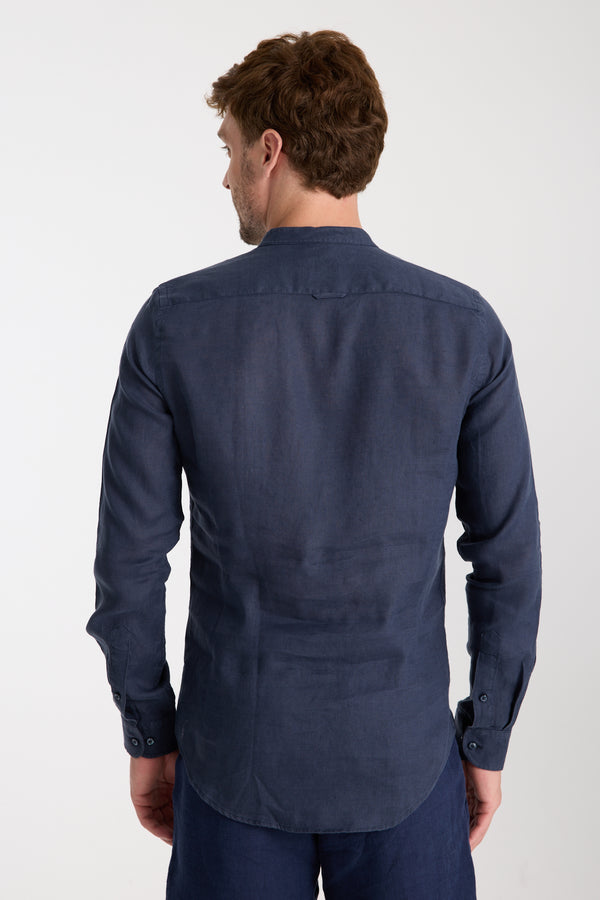 Caravaggio Essential Herren Hemd Leinen Blau