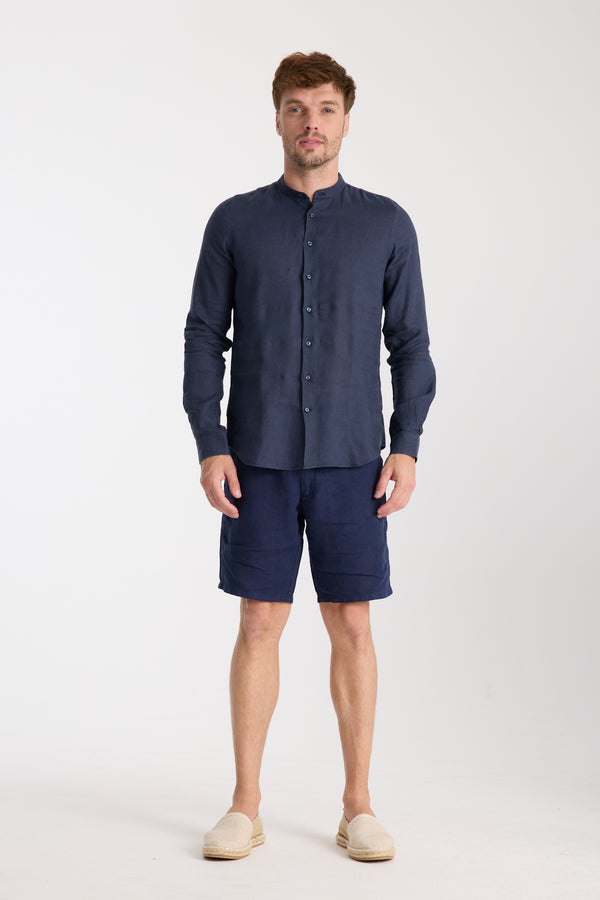 Caravaggio Essential Herren Hemd Leinen Blau
