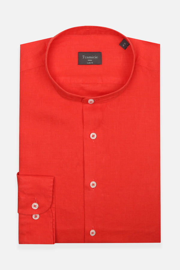 Camicia Uomo Caravaggio Essential Lino Arancione