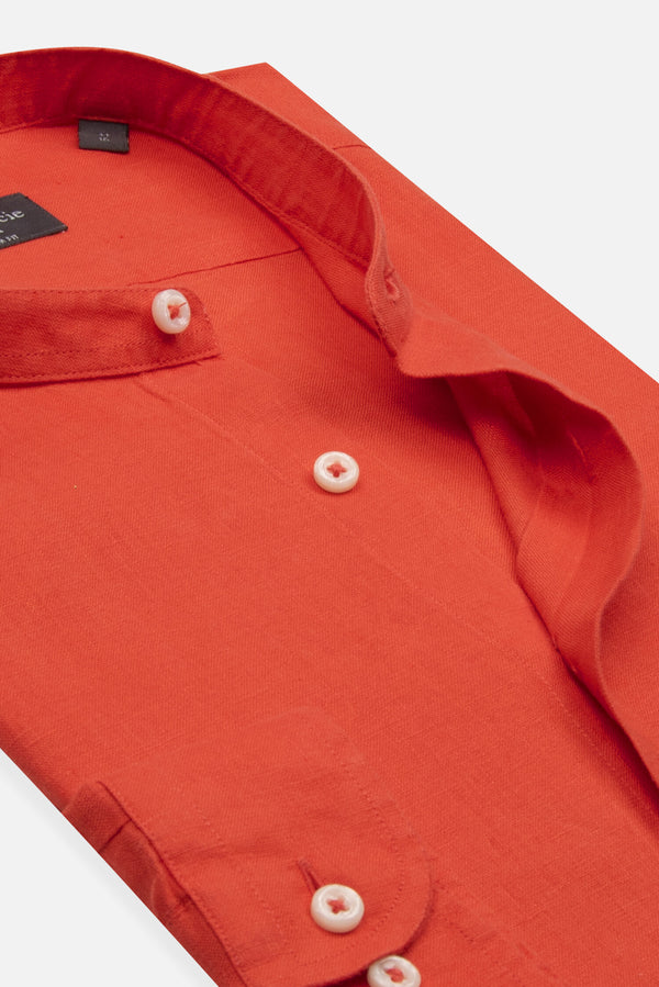 Camicia Uomo Caravaggio Essential Lino Arancione