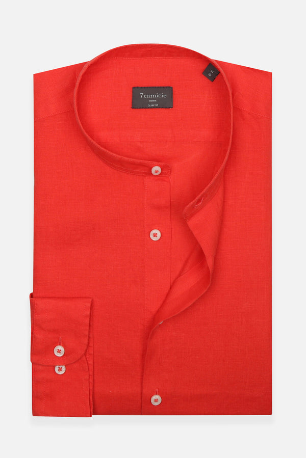 Camicia Uomo Caravaggio Essential Lino Arancione