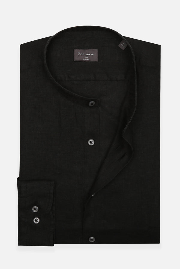 Caravaggio Essential Herren Hemd Leinen Schwarz