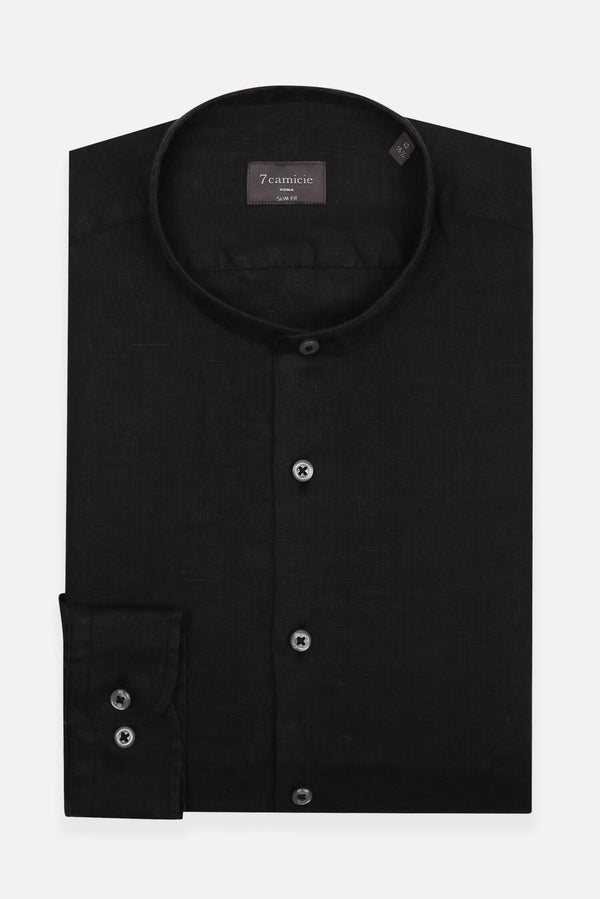 Caravaggio Essential Herren Hemd Leinen Schwarz