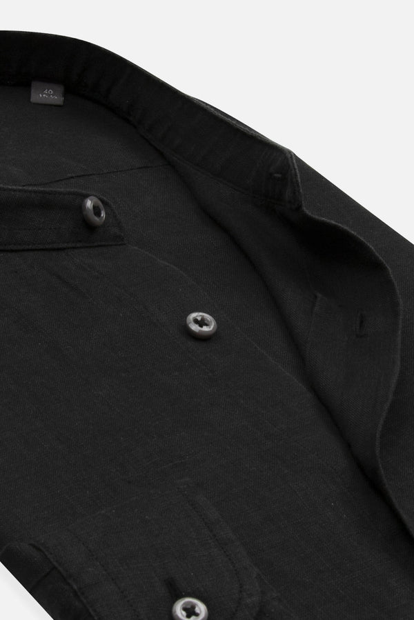 Caravaggio Essential Herren Hemd Leinen Schwarz