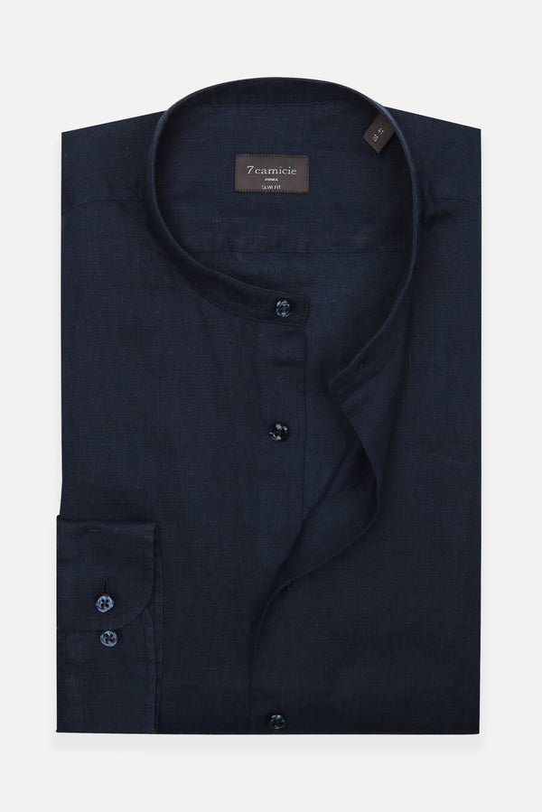 Camicia Uomo Caravaggio Essential Lino Blu