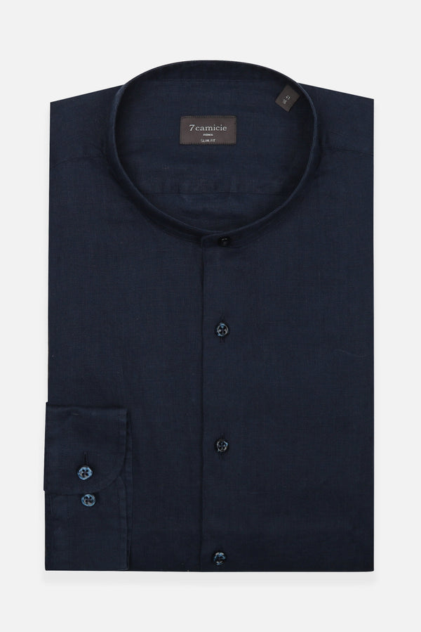 Camicia Uomo Caravaggio Essential Lino Blu