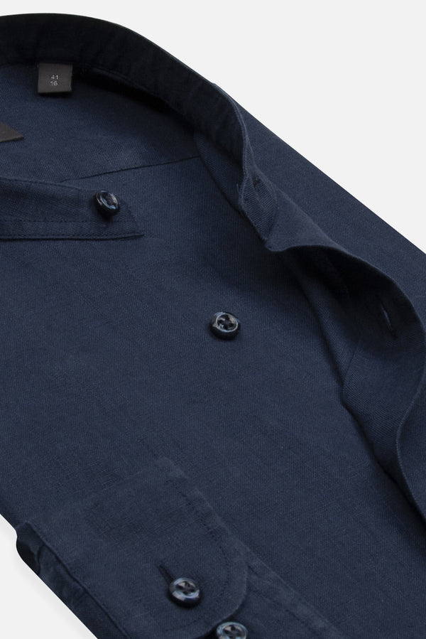 Camicia Uomo Caravaggio Essential Lino Blu