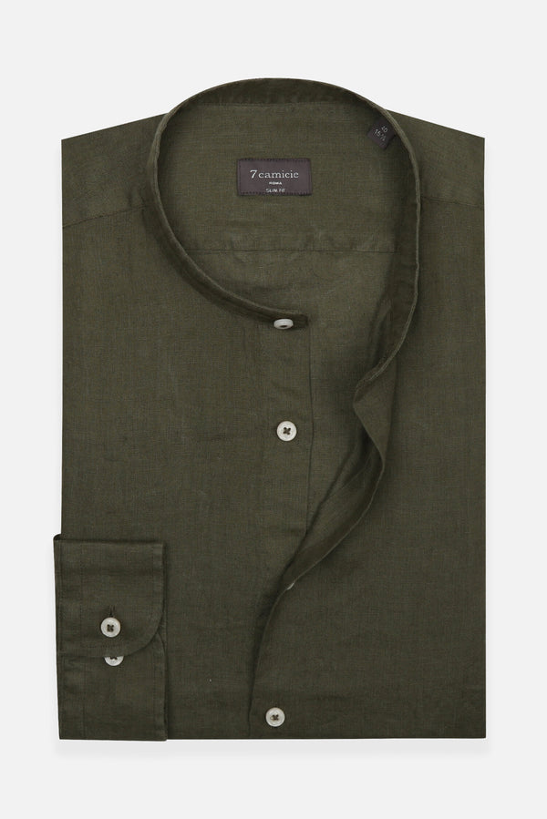 Caravaggio Essential Herren Hemd Leinen Grun