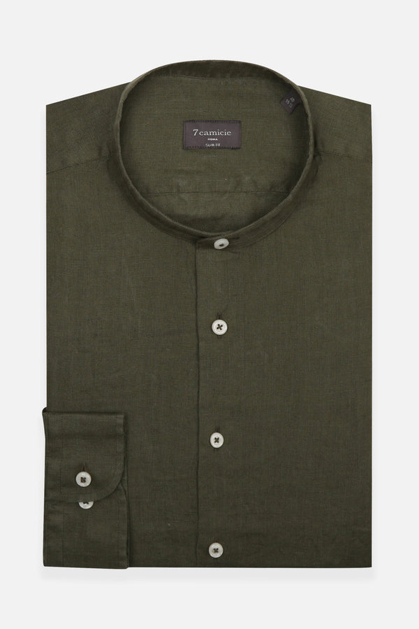 Caravaggio Essential Herren Hemd Leinen Grun