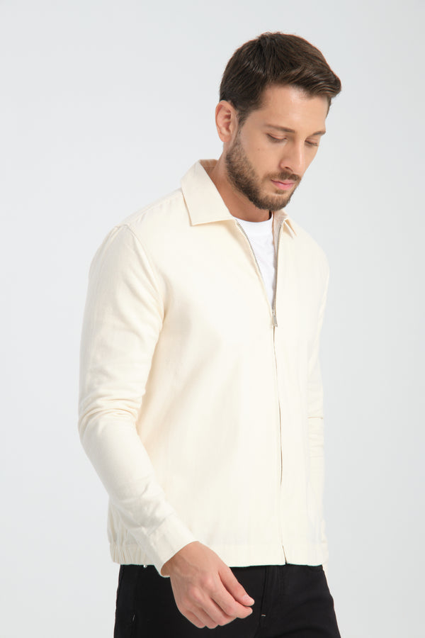 Overshirt Uomo Sport Twill Bianco