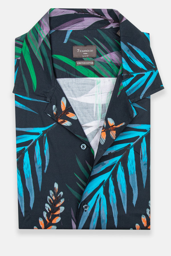 Hawaii Poplin Man Shirt Blue Light Blue