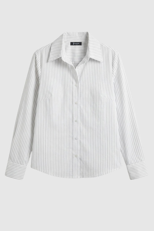 Chemise Femme Sport Poly coton Blanc Gris