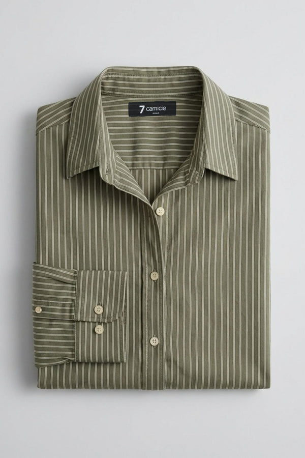 Camisa Mujer Sport Polialgodon Verde Blanco
