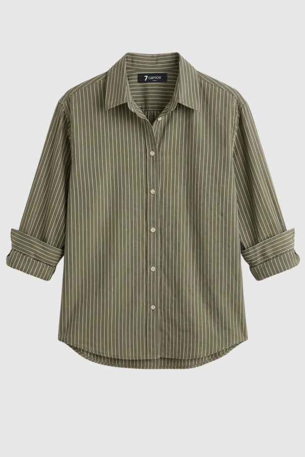 Camisa Mujer Sport Polialgodon Verde Blanco