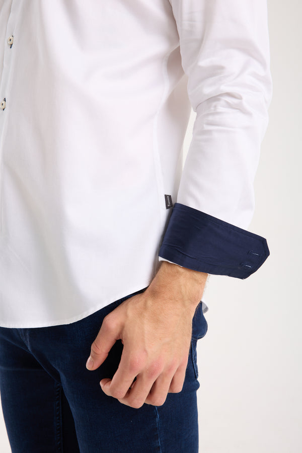 Camicia Uomo Vesuvio Iconic Satin Bianco