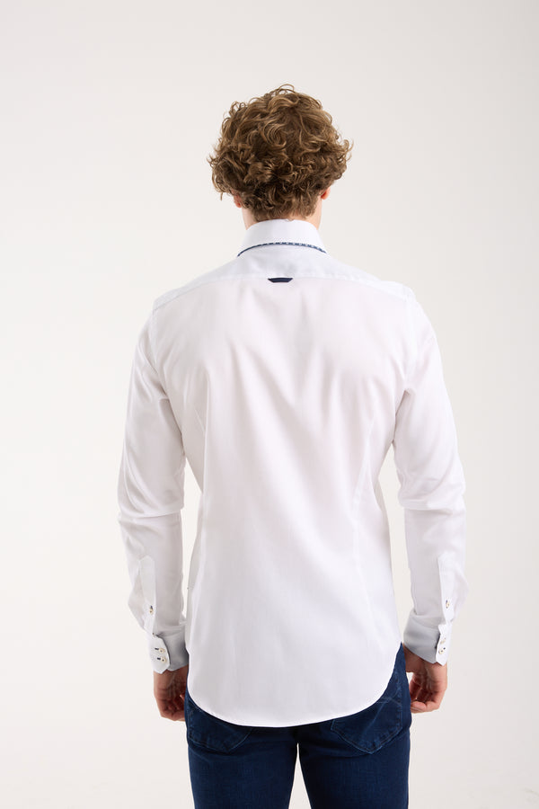 Camicia Uomo Vesuvio Iconic Satin Bianco
