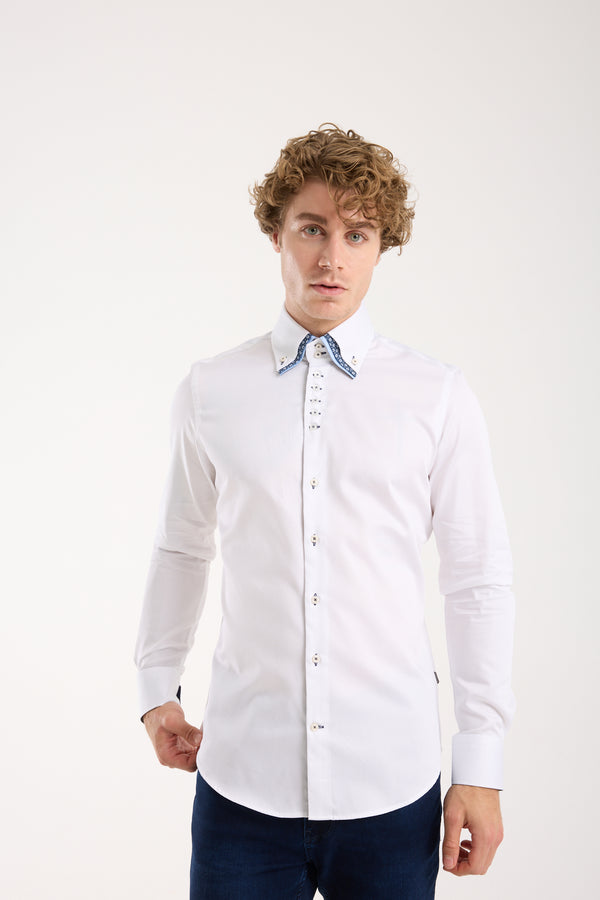 Camicia Uomo Vesuvio Iconic Satin Bianco