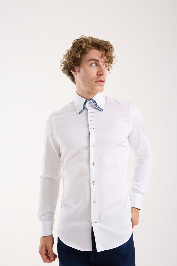 Camicia Uomo Vesuvio Iconic Satin Bianco