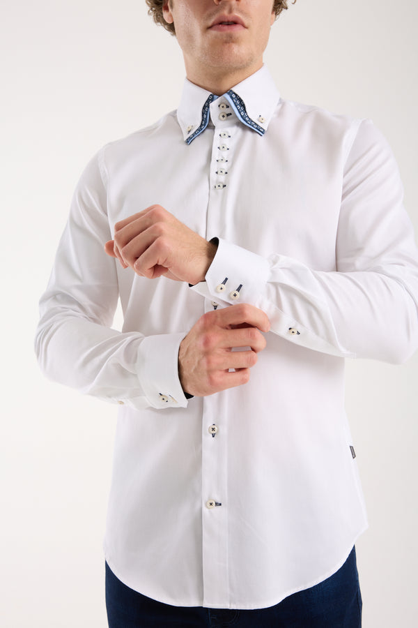 Camicia Uomo Vesuvio Iconic Satin Bianco