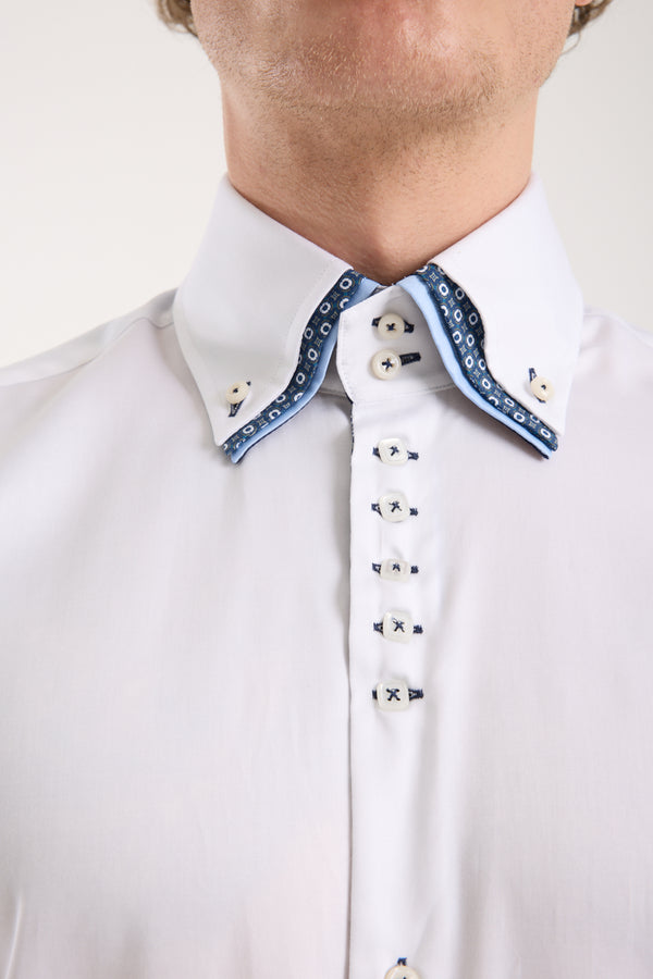 Camicia Uomo Vesuvio Iconic Satin Bianco