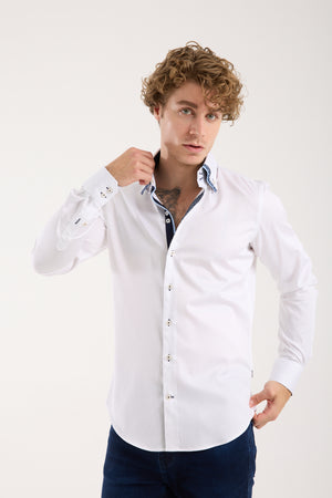 Vesuvio Iconic Satin Man Shirt White