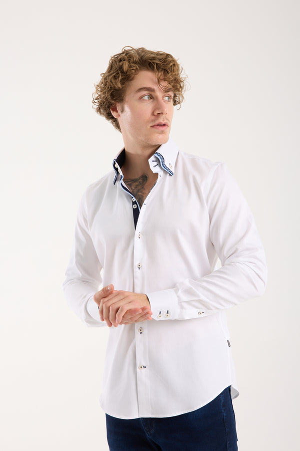 Camicia Uomo Vesuvio Iconic Satin Bianco