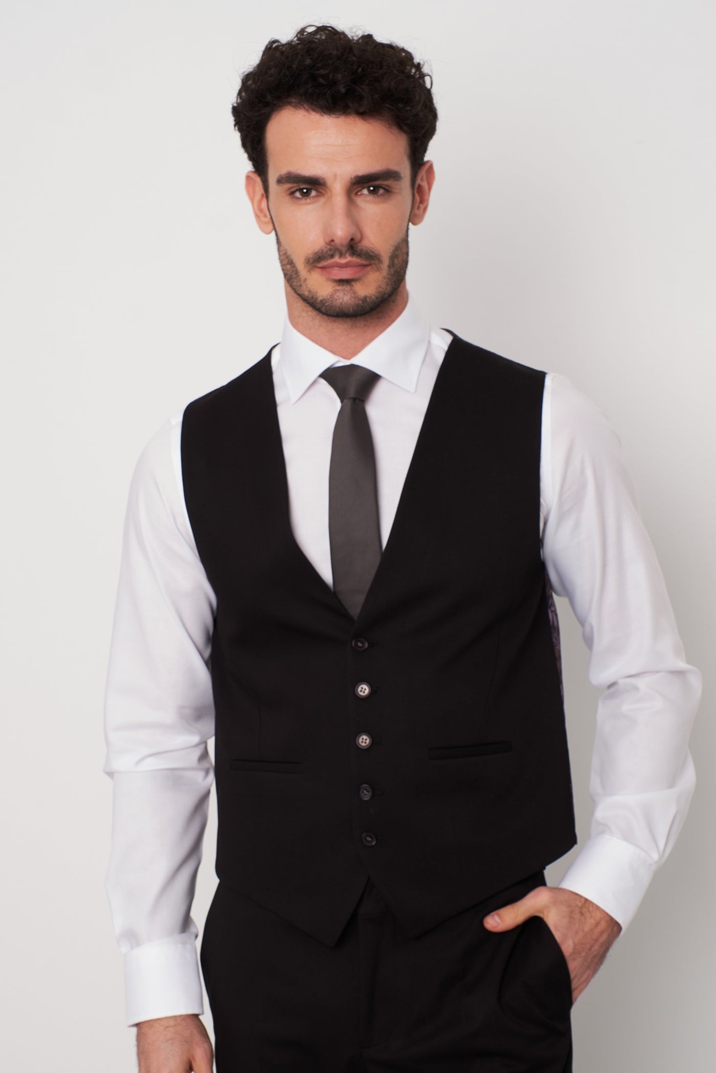 Gilet Uomo Microfibra Nero – Camicie - Main Image
