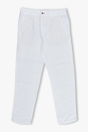 Pantalones Hombre Lino Blanco