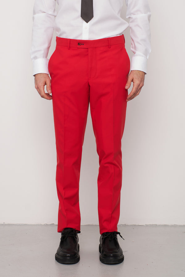 Pantaloni Uomo Microfibra Rosso