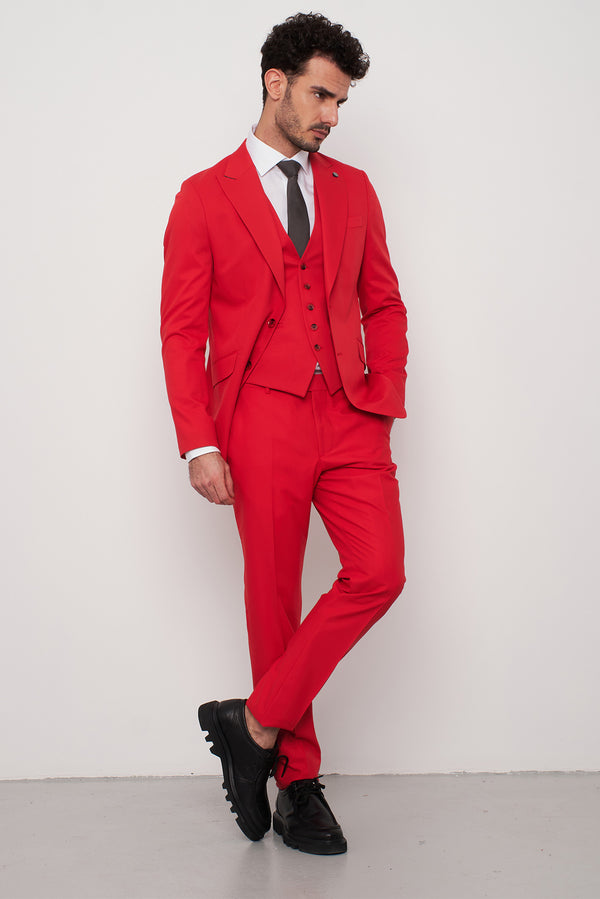 Pantaloni Uomo Microfibra Rosso