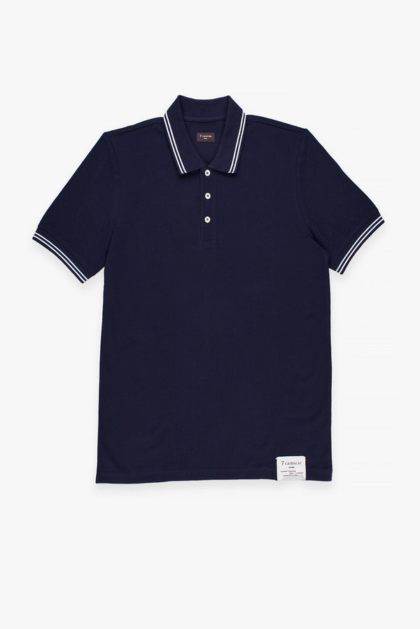 Herren Polo Piquet Blau