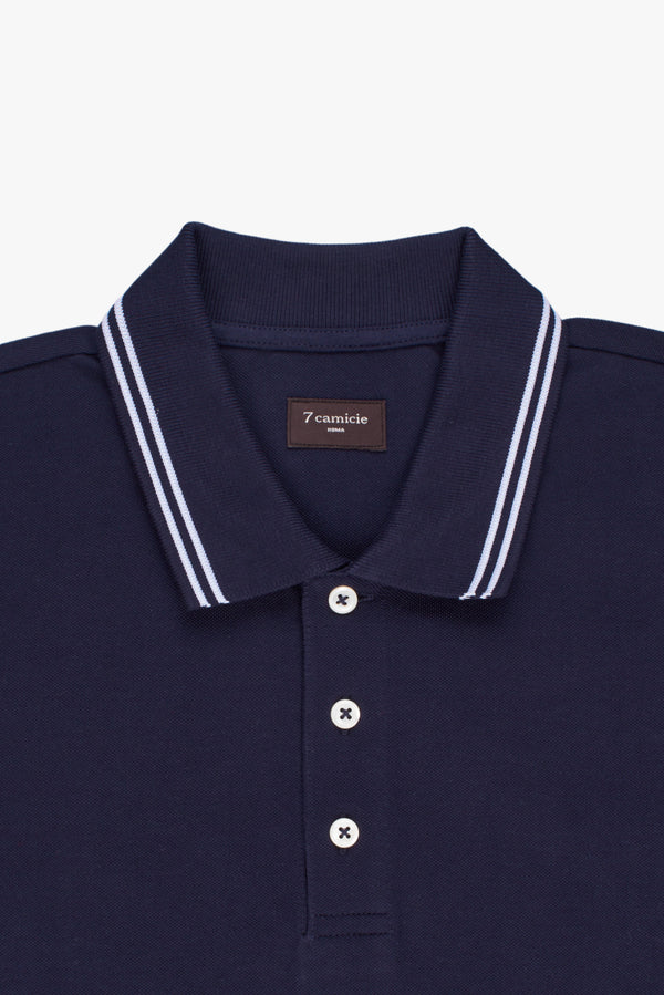 Herren Polo Piquet Blau