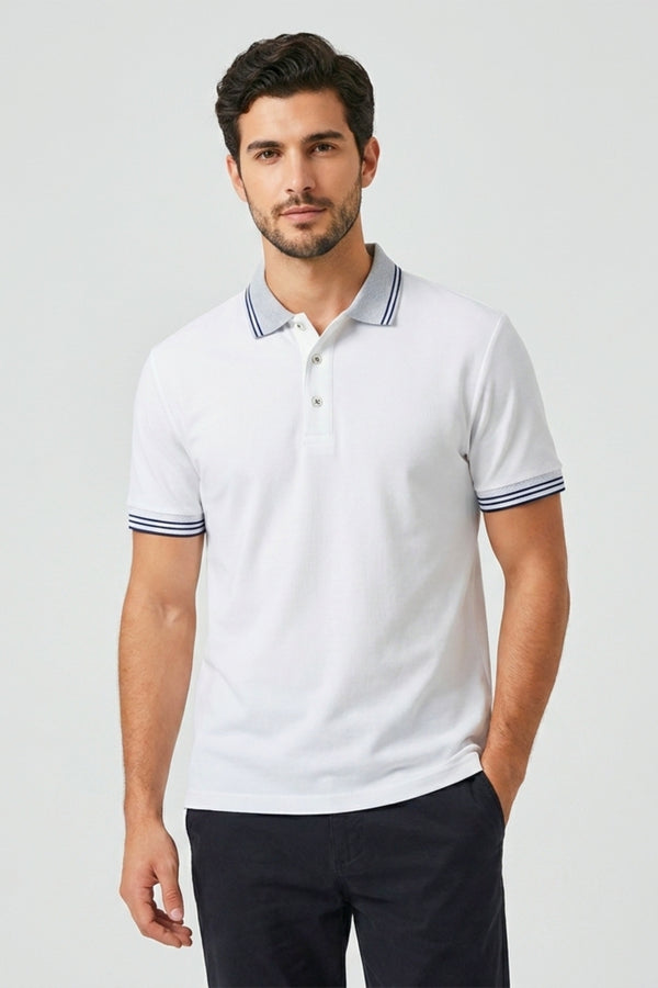 Polo Homme Piquet Blanc