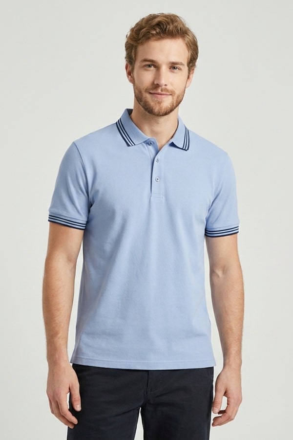 Polo Homme Piquet Bleu clair