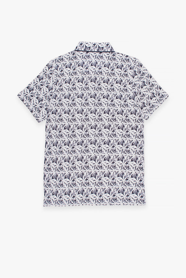 Cotton Man Polo Blue White