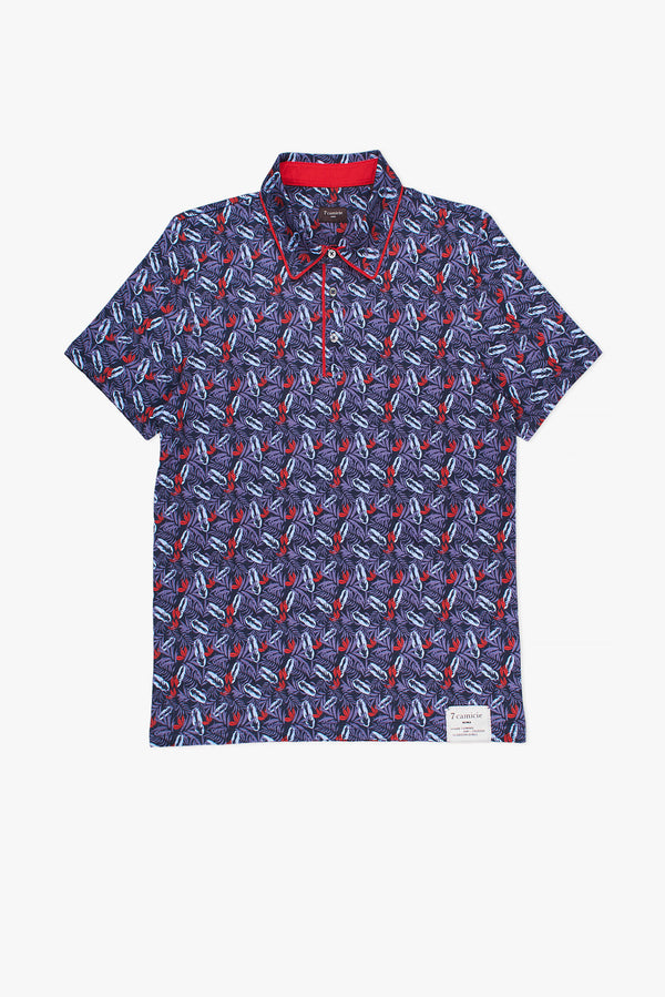 Cotton Man Polo Blue Blue