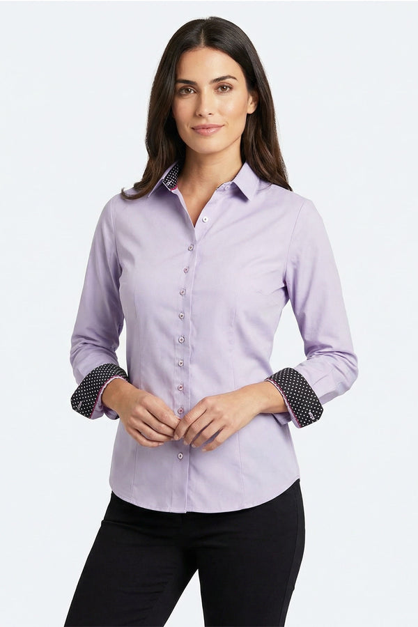 Beatrice Sport Poplin Stretch Women Shirt Lilac