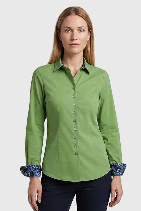 Camisa Mujer Beatrice Sport Popelin Stretch Verde