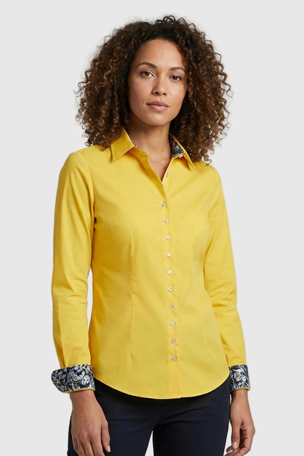 Camicia Donna Beatrice Sport Popelin Stretch Giallo