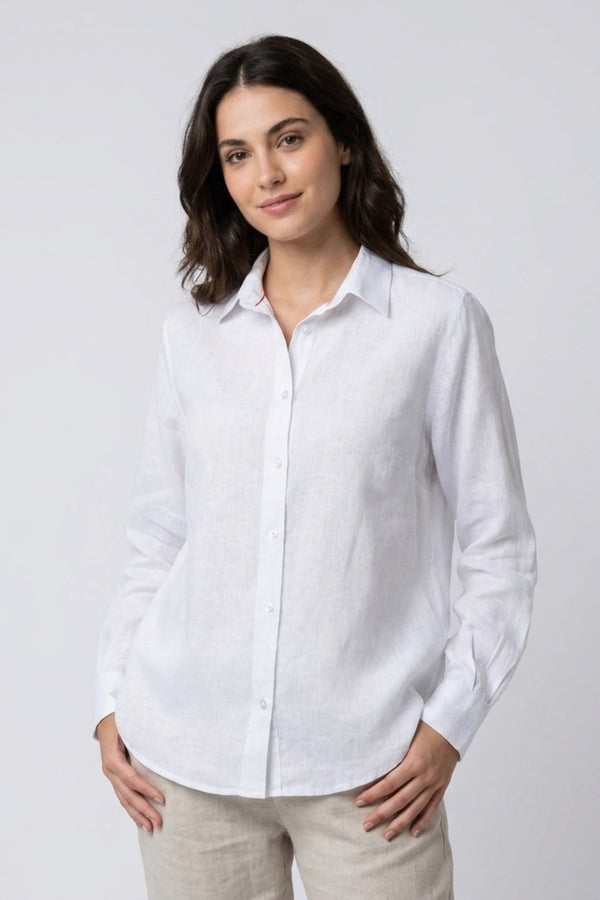 Beatrice Sport Linen Women Shirt White
