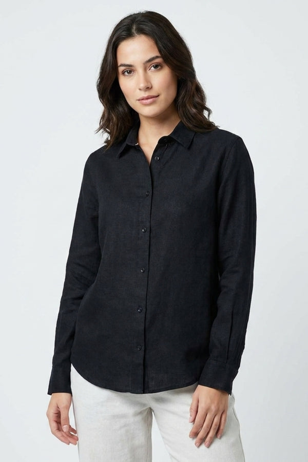 Chemise Femme Beatrice Sport Lin Noir