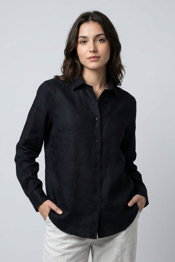 Chemise Femme Beatrice Sport Lin Noir