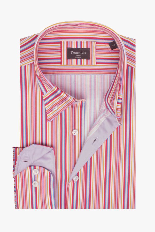 Camisa Hombre Popelin Rosa Lila