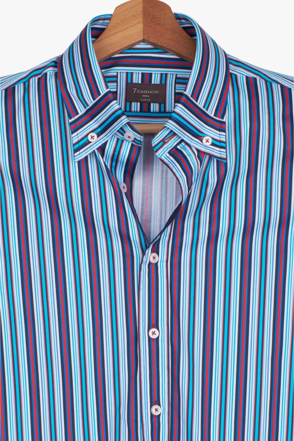 Camisa Hombre Popelin Azul Azul Claro