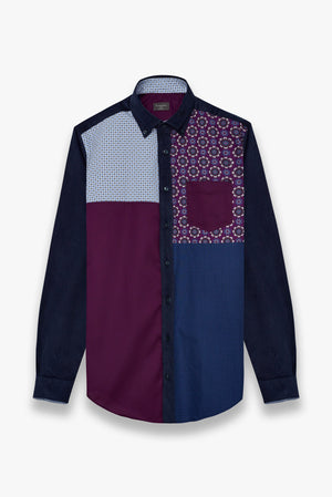 Sport Poplin Men’s Shirt Purple White