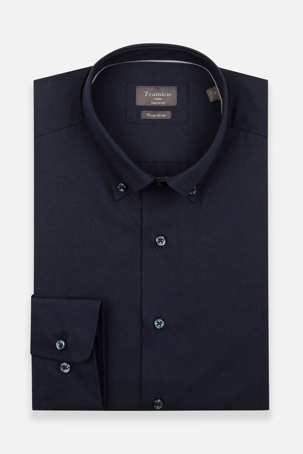 Camicia Uomo Cesare Essential Popelin Blu No Stiro